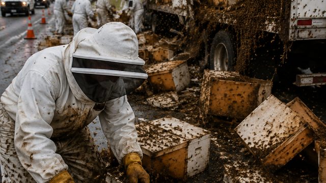 Massive Bee Rescue Operates After Truck Accident in Texas